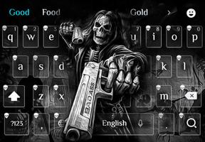 Death skull Gun Theme Keyboard poster