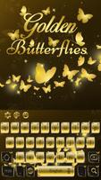 Glimmer Gold Butterflies Affiche
