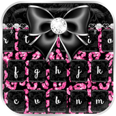 Pink Glitter Leopard Keyboard icon