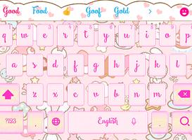 Pink Princess Cartoon Keyboard পোস্টার