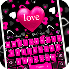 粉紅少女的愛鍵盤 有粉紅少女的愛壁紙與粉色愛心按鈕 圖標