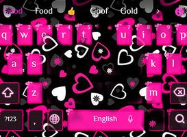 粉紅少女的愛鍵盤 有粉紅少女的愛壁紙與粉色愛心按鈕 截圖 1