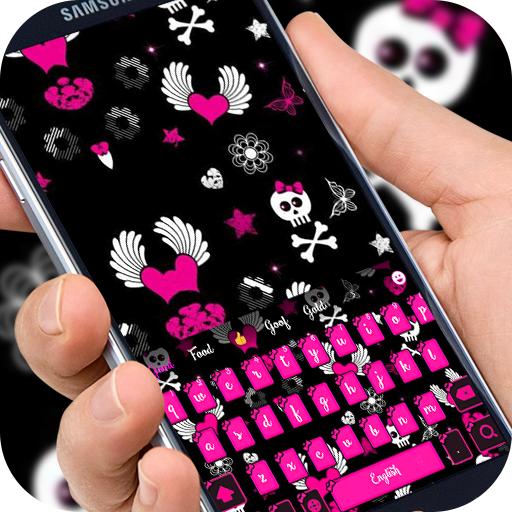 pink bow skull theme keyboard