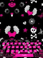 pink bow skull poster