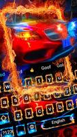 Fire Sports Car Space Future Keyboard Theme ảnh chụp màn hình 3