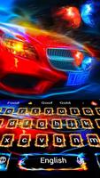 Fire Sports Car Space Future Keyboard Theme captura de pantalla 1