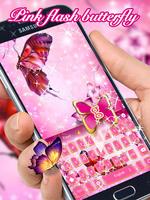 Pink Shiny Butterfly Theme ảnh chụp màn hình 1