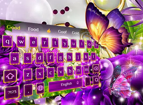 Android向けの紫のバラ蝶のテーマ ノーブル色紫蝶は 金ボタンで壁紙をバラ Apkをダウンロードしましょう