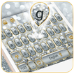 Luxury Silver Glitter Gold Motif Keyboard