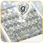 Luxury Silver Glitter Gold Motif Keyboard ícone