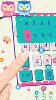 Cute Kawaii Owl Keyboard Theme capture d'écran 3