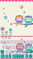 Cute Kawaii Owl Keyboard Theme poster