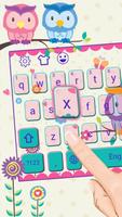 Cute Kawaii Owl Keyboard Theme capture d'écran 1