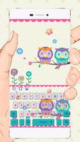 Cute Kawaii Owl Keyboard Theme capture d'écran 2