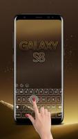 Gold S8 Keyboard Theme Affiche