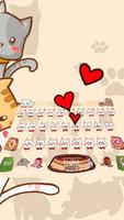 Cute Cartoon Cat Keyboard Theme Sweet Little Kitty โปสเตอร์