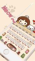 Cute Cartoon Cat Keyboard Theme Sweet Little Kitty syot layar 1