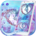 Colorful Water Love Heart Keyboard-icoon