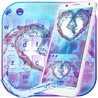 Colorful Water Love Heart Keyboard आइकन