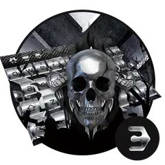 Hell Skull Silver Metal Cool Keyboard