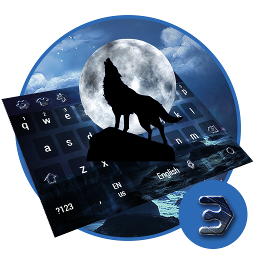 Wolf legend blue moon animal keyboard