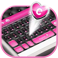 Elegant Keyboard - Black & Pink Heart Theme APK download