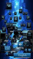 Blue Hacker High Tech Network Keyboard Theme โปสเตอร์