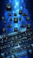 Blue Hacker High Tech Network Keyboard Theme 截图 1