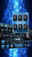 Blue Hacker High Tech Network Keyboard Theme Ekran Görüntüsü 2