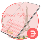 Pink Paris romance france beautiful keyboard icône