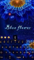 Keyboard bunga neon biru yang indah screenshot 1