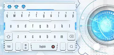 Future Tech Cool White blue Armor keyboard