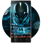 Neon glow Alien space keyboard icon