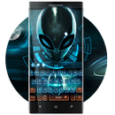 UFO Alien clavier futur espace 3d bleu néon APK