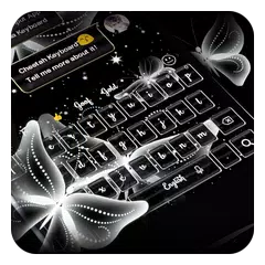 Baixar Luminoso Prata Borboleta Teclado APK