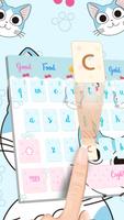 dessin animé bleu mignon thème clavier visage chat capture d'écran 3