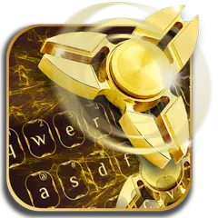 Fidget Spinner Golden Luxury Keyboard Theme APK download