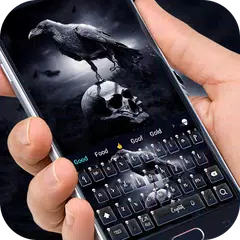 el tema del teclado del horror del cráneo cuervo