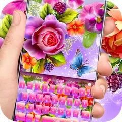 Color shiny rose theme keyboard APK download