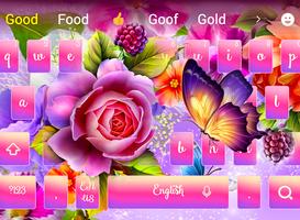 Color shiny rose theme keyboard poster