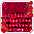 Beautiful Red Rose petals Keyboard icône