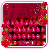 Icona Beautiful Red Rose petals Keyboard