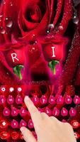 Beautiful Red Rose petals Keyboard Poster