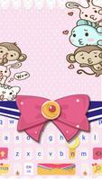 Poster Pink Bow Cartoon Cute Girl‘s Clothing Keyboard