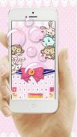 Pink Bow Cartoon Cute Girl‘s Clothing Keyboard capture d'écran 2