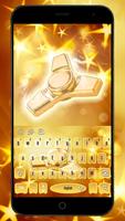 Golden Fidget Spinner Tema Keypad Mewah poster