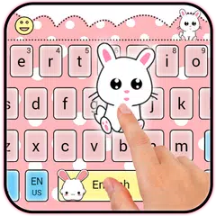 Cute Lovely Rabbit Cartoon Keyboard Theme