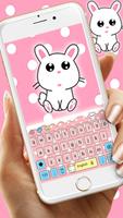 Cute Lovely Rabbit Cartoon Keyboard Theme Cartaz