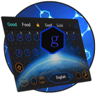 Blue Honeycomb Simple Tech Network Keyboard Theme icône