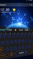 Blue Honeycomb Simple Tech Network Keyboard Theme اسکرین شاٹ 2